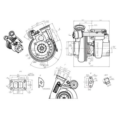 Турбокомпрессор ЯМЗ-536 ЕВРО-4 (ан BORGWARNER 12709880067, ТКР-80.05.12) 536-1118010 КСМ