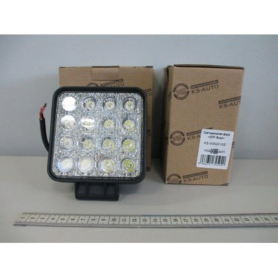 Фара противотуманная светодиодная КВАДРАТНАЯ 16-диодов свет белый 12/24B AE48S-16LED-42PC МГ