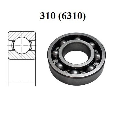Подшипник 6310 (864716) редуктора КАМАЗ (замена 50310) размер 50x110x27 ZTD
