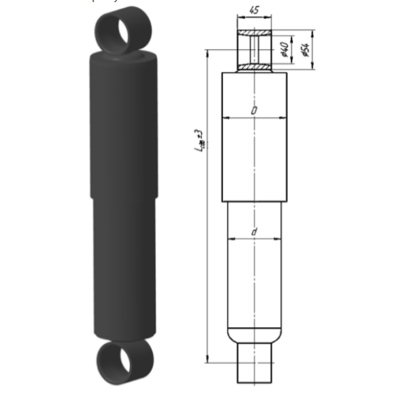 Амортизатор подвески 300/485 КАМАЗ-4310, полуприцепа (а-г 4310-2905006) УЛИГ.40.А1.452995.027