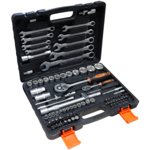 Набор инструмента головок и приспособлений 1/4''&1/2'' 6-гр (82 предметов) FK-4821-5 FORCEKRAFT