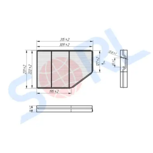 Элемент фильтрующий воздушный салона MB, КАМАЗ-5490 УГОЛЬНЫЙ RL1109AD67 SORL