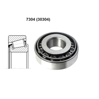 Подшипник 7304 (30304 ступицы М-2140 передней наружный; ГАЗ-4301 вала ТНВД размер 20x52x16,25