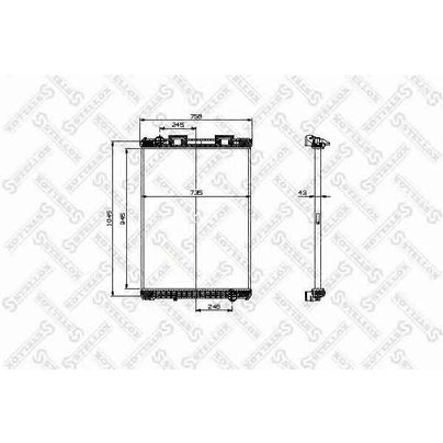 Радиатор MAN F2000 (94-) охлаждения двигателя (с рамкой) 81-03316-SX
