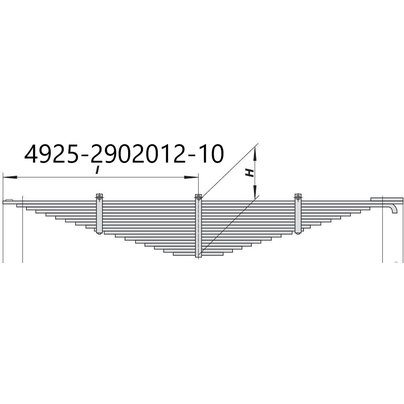 Рессора КАМАЗ передняя 4925 (18 лист L=1675) усилен. (751018KZ-2902012-10) 4925-2902012-10 БЕЛОРЕЦК