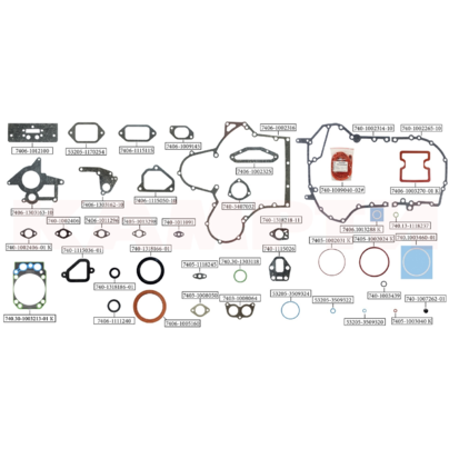 Рем.комплект двигателя (полный) КАМАЗ РТИ+паронит 42 наим (ПЛАНШЕТ) 7406 ЕВРО-3 КАМРТИ