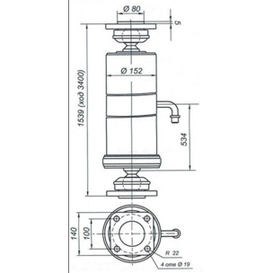 Гидроцилиндр КАМАЗ-65111, 65115 подъема платформы 3 штока 15 тонн. 65111-8603010 ATLANT
