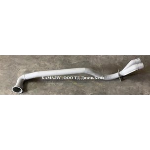 Труба выхлопная глушителя КАМАЗ-65115 промежуточная с тройником и ПАТРУБКОМ 90° 65115-1203015-90 МГ