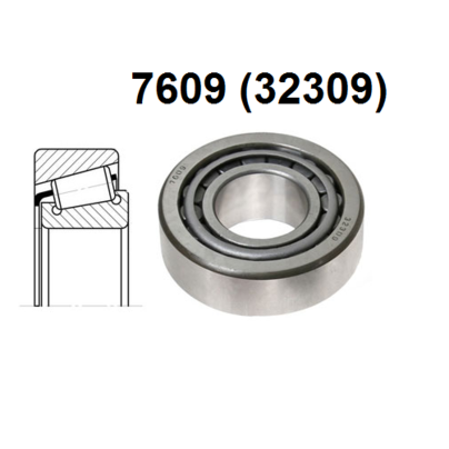 Подшипник 7609 (32309) ступицы передней размер 45x100x38,2 РФ