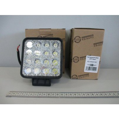 Фара противотуманная светодиодная КВАДРАТНАЯ 16-диодов свет белый 12/24B AE48S-16LED-42PC МГ