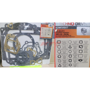 Рем.комплект КПП-238ВМ, ВК (прокладки) демультипликатора (17- найм) (а-г 08-20-211) 08-20-300 TECHNO
