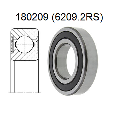 Подшипник 180209 (6209.2RS) шариковый закрытый однорядный размер 45x85x19 РФ