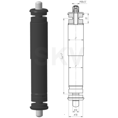 Амортизатор подвески 180/450 АМАЗ-103,104,105,107,152 101 101-2905006-05 АМ