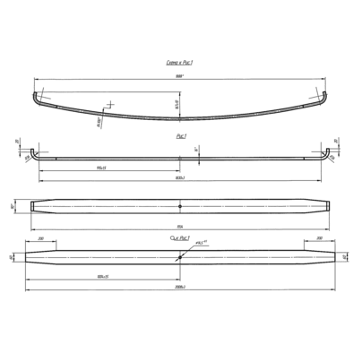 Лист рессоры SHACMAN передней №2 (1830х90х16) WG9725520072-02 БЕЛОРЕЦК