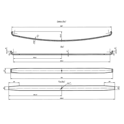 Лист рессоры SHACMAN передней №2 (1830х90х16) WG9725520072-02 БЕЛОРЕЦК