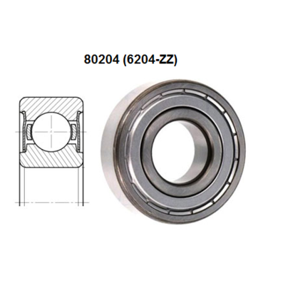 Подшипник 80204 (6204-ZZ)  размер 20x47x14