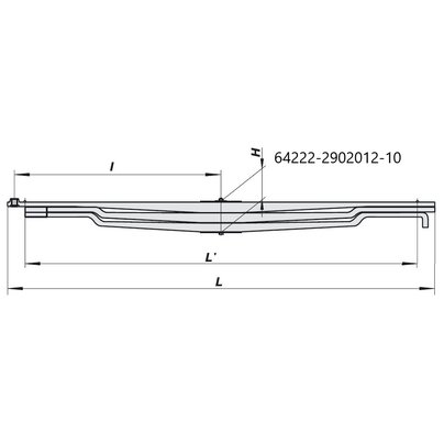 Рессора МАЗ передняя 64222 (3 лист. L=2100) 