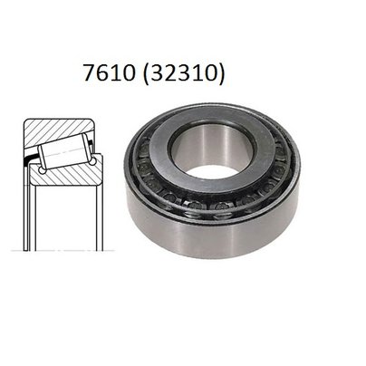 Подшипник 7610 (32310) ступицы передней наружний КАМАЗ,МАЗ, КАМАЗ-6520 ЗИЛ размер 50x110x42,25 МГ