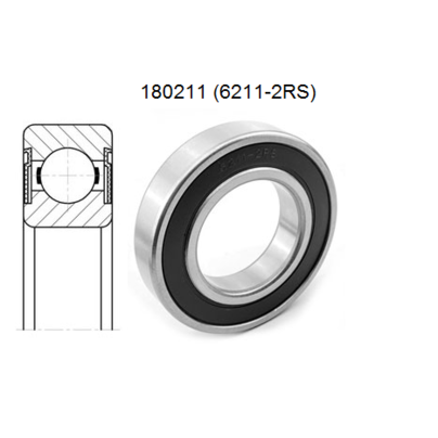 Подшипник 180211 (6211-2RS) дифференциала размер 55x100x21 РФ