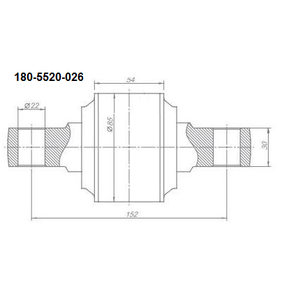Палец реактивной штанги КАМАЗ (шарнир РМШ) двухопорный 