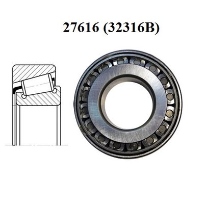 Подшипник 27616 (32316B) редуктора моста заднего и среднего размер 80x170x61,5