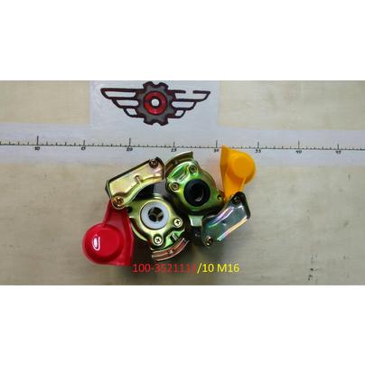 Головки соединительные типа ПАЛМ М16 КОМПЛЕКТ =2шт. красная+желтая МАЗ КАМАЗ 100-3521111/10 М16