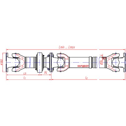 Передача карданная МАЗ 53362 (L=3113мм) нов/об
