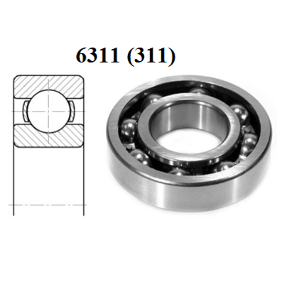 Подшипник 311А (6-311) межосевого дифференциала (МОД) КАМАЗ отрытый размер 55x120x29 ZTD