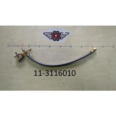 Шланг МАЗ подкачки колес - удл. вентиля (L=350) БРОН. с КРОНШТ. (5336-3116010) 11-3116010-02 ZTD