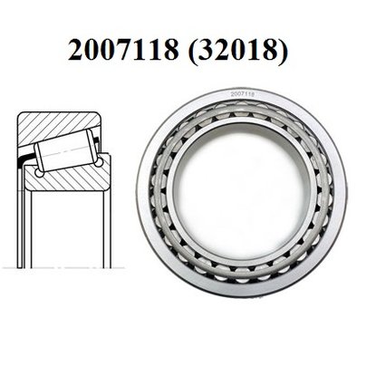 Подшипник 2007118 (32018/32018X) ступицы задней наружный КАМАЗ-4310, 43118 размер 90x140x32 ZTD