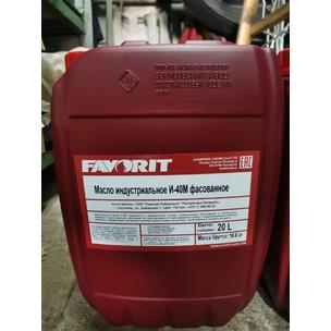 Масло индустриальное И-40М минеральное FAVORIT канистра 20л 56126
