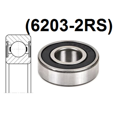 Подшипник 180203 (6203-2RS) коленвала задний ГАЗ, БЕЛАЗ размер 17x40x12 ZTD