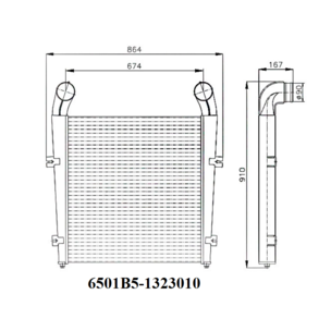Радиатор интеркуллера МАЗ-6501B9 ЯМЗ-536 (Е4) охл. воздуха (ан.6501В5-1323010) LRIC 12536 LUZAR