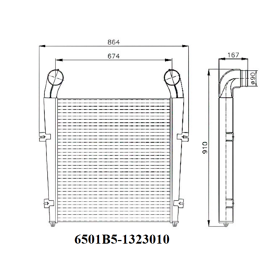 Радиатор интеркуллера МАЗ-6501B9 ЯМЗ-536 (Е4) (охл. воздуха) 6501В5-1323010 ТАСПО