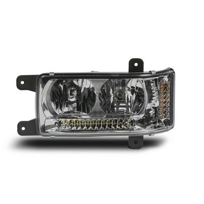 Фара головная (блокфара) Евро-4 КАМАЗ левая с ДХО 30-диодов 441.3775 LED ПРАМО