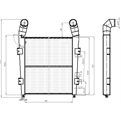 Радиатор интеркуллера МАЗ-5516А5 (охладитель наддувочного воздуха) 5432А5-1323010