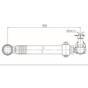 Тяга рулевая КАМАЗ-65801 продольная сошки L=760мм 65201-3414109-51 ЭЛЕМЕНТ