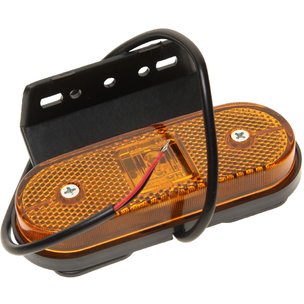 Фонарь габаритный желтый 12/24В светодиодный с проводом и кронштейном 151-00-1 РФ