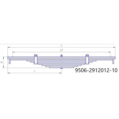 Рессора МАЗ задняя 9506 (10 лист, L=1160) прицепа (3 лист загнут) 9506-2912012-10 БЗРП