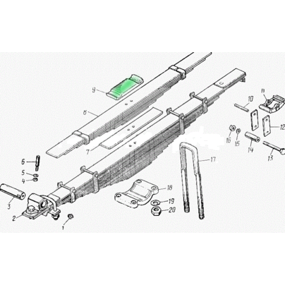 Накладка КАМАЗ прицепа рессоры 8350-2912412-10