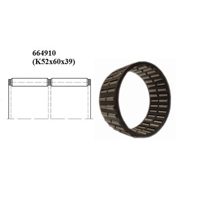 Подшипник 664910-Е (K52x60x39)  вала вторичного МАЗ-5440, 6430 ГАЗ размер 52x60x39 РФ
