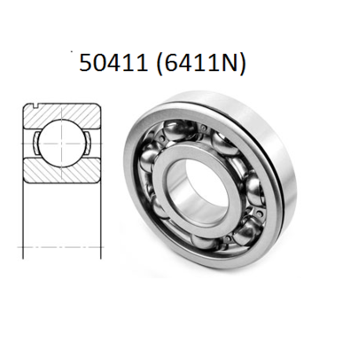 Подшипник 50411 (6411N) задний вала вторичного КПП ЯМЗ-236, 238 размер 55x140x33