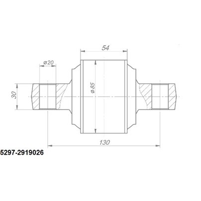 Палец реактивный (шарнир РМШ) КАМАЗ-5460, НЕФАЗ (евро) 2-х опорный 5297-2919026 ROSTAR