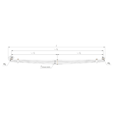 Рессора МАЗ передняя 6516 (3 лист, L=2000) 2 витых уха 6516V8-2902012-000 БЕЛОРЕЦК