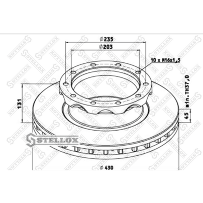 Диск тормозной МАЗ-203, 215 передний Neoplan (430/203x45/131 М16х1.5) SET00589