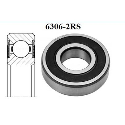 Подшипник 180306 (6306 2RS) шкива вентилятора дв.ЯМЗ-650 размер 30x72x19 МГ