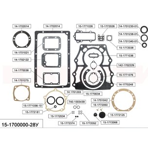 Рем.комплект КПП-15 КАМАЗ с делителем (28 наим) 15-1700000-28У КАМРТИ
