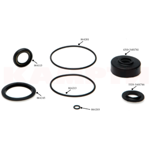 Рем.комплект углового редуктора КАМАЗ (6 наим) на механизм рулевой ГУР 5320-3401000 КАМРТИ